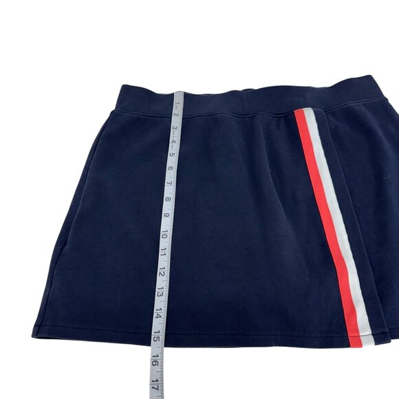 T By Talbots Womens Navy Tech Pique Wrap Skort Coral & White Stripe SZ Large - Picture 7 of 10